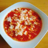 キャベツ 大根 ハム 豆腐のトマトチーズスープ